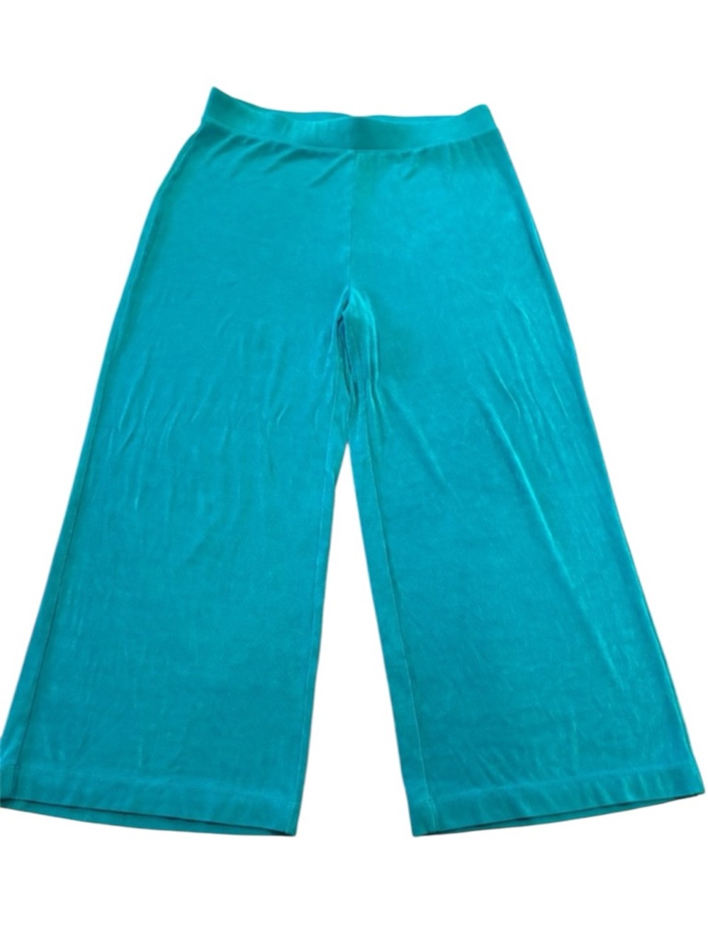 Stylish agua pull on cropped wide leg pant Chicos size medium